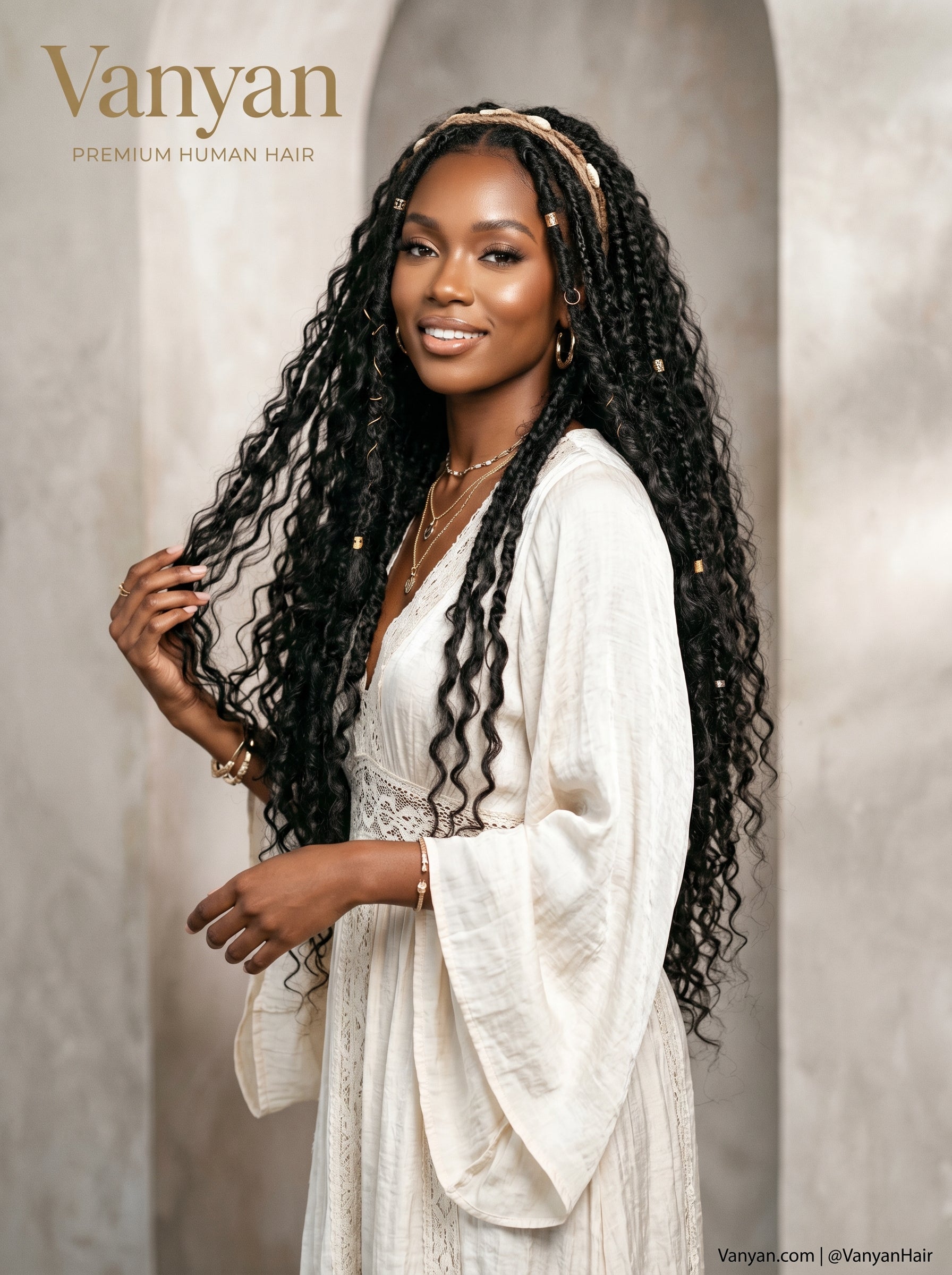 Deep Wave Human Hair Bulk for Braiding | 2 Bundles | Water Wave Curly | Boho Braids