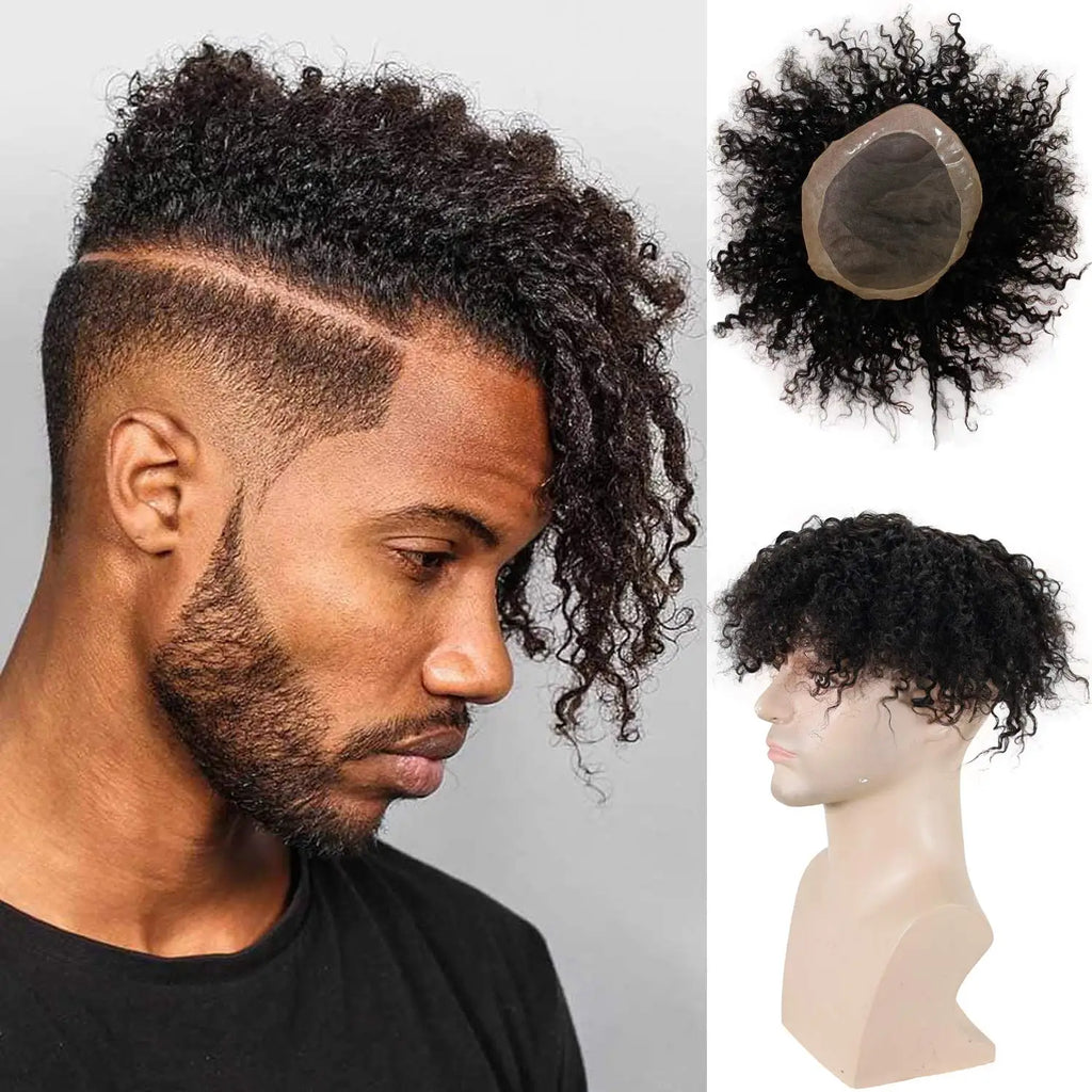 Kinky Curly Men's Toupee