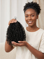 Pre-Separated Crochet Feather Hair Extensions Deep Curly Human Hair