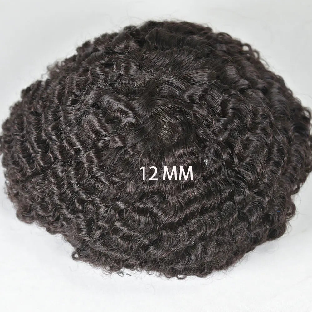Curly Toupee Hairpiece Full French Lace