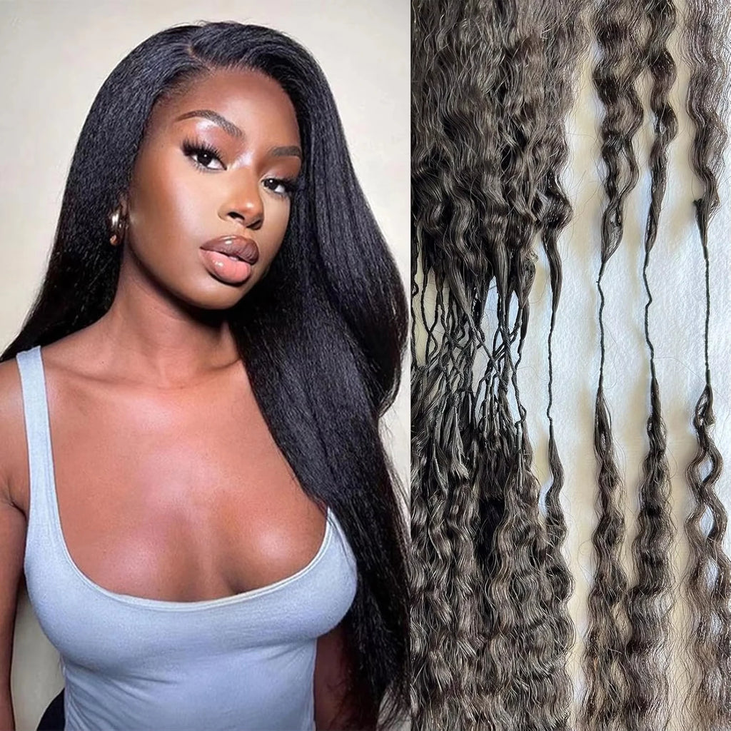 Pre-Separated Invisible Knotless | Kinky Straight Human Hair Extensions