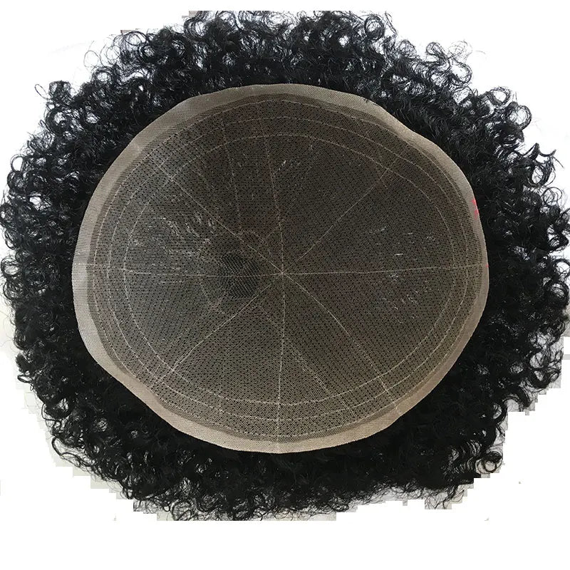 Curly Toupee Hairpiece Full French Lace