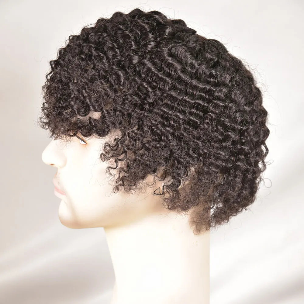 Curly Toupee Hairpiece Full French Lace
