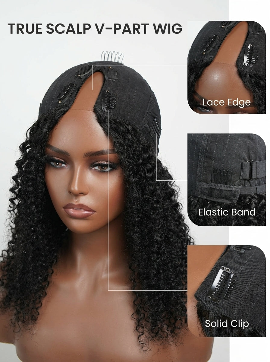 Deep Wave V Part Wig Human Hair