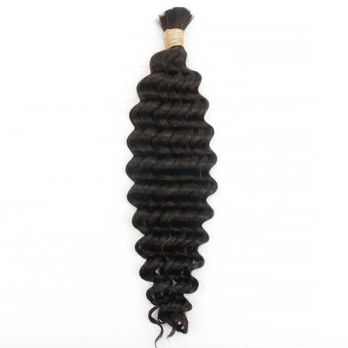 Deep Wave Human Hair Bulk for Braiding | 2 Bundles | Water Wave Curly | Boho Braids