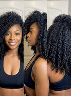 Pre-Separated Crochet Feather Hair Extensions Deep Curly Human Hair